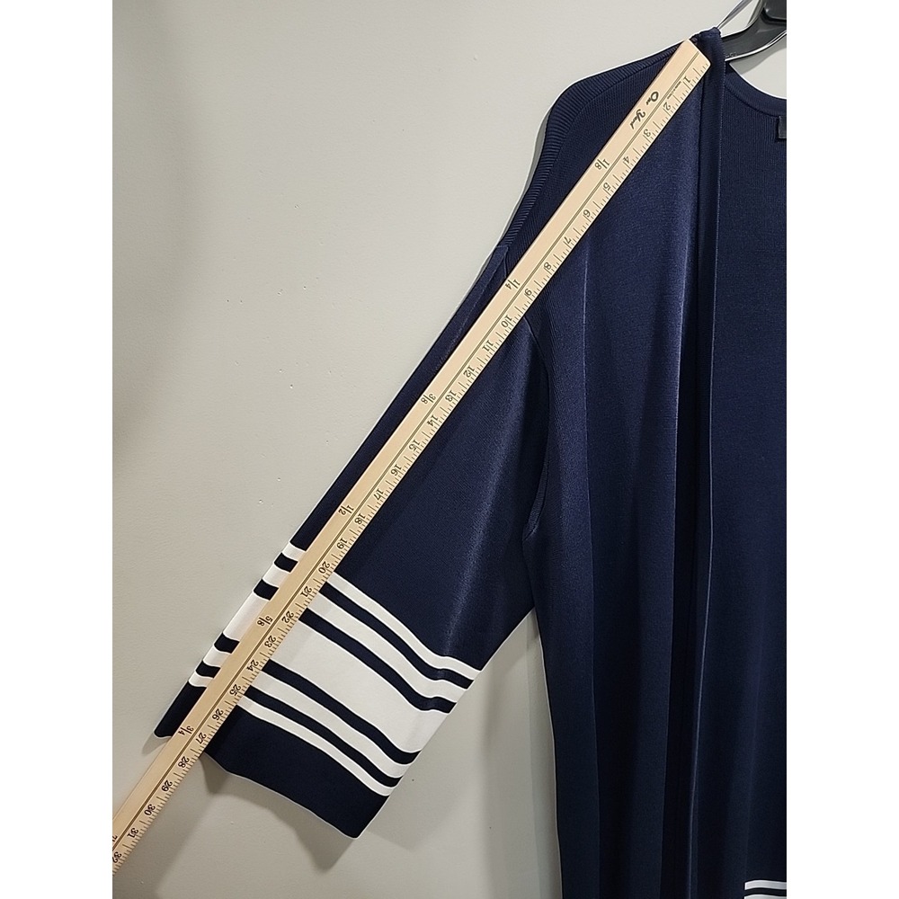 Lauren Ralph Lauren NWT Open Face Cardigan Womens 3X Blue/White Long-sleeve New - Picture 6 of 7